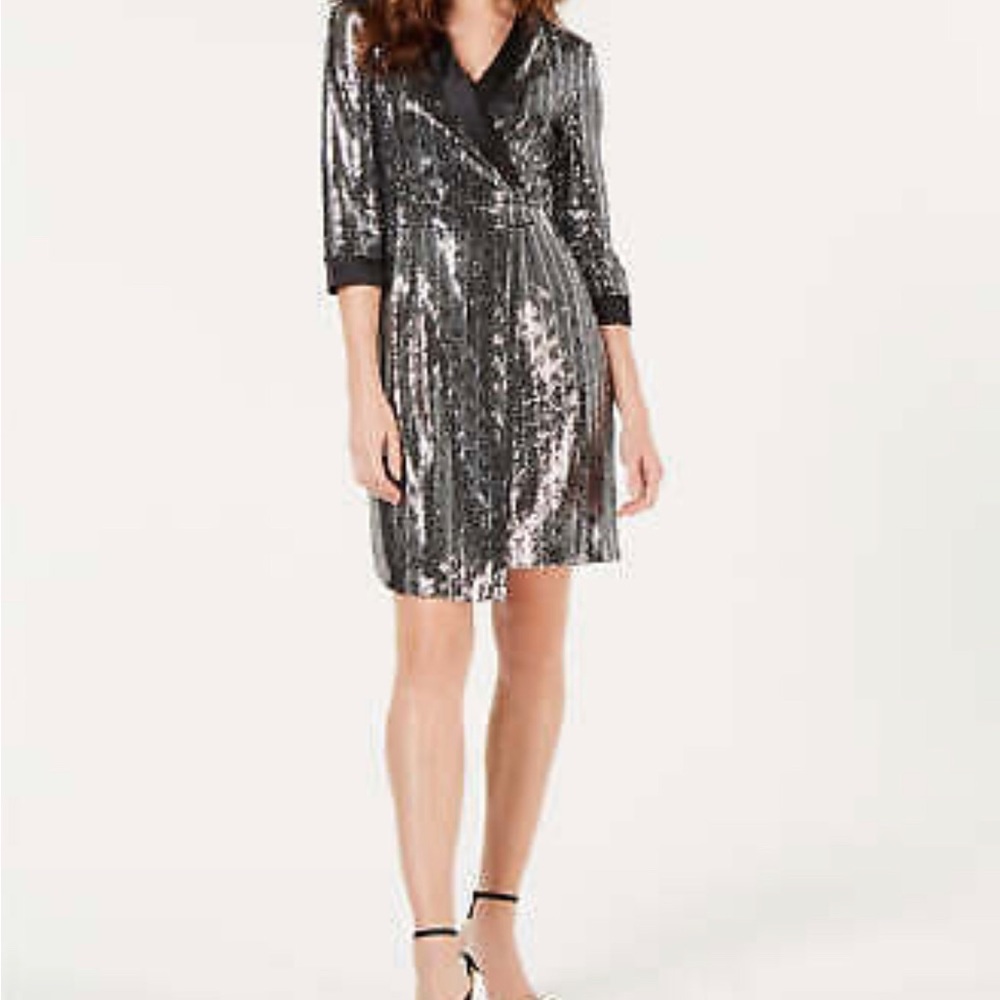 INC International Concepts Mirror-Ball Blazer Mini Dress